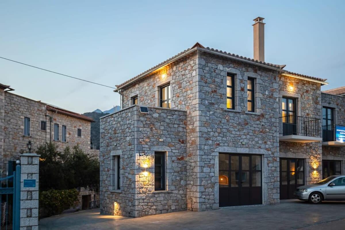 Mani Stone Built Home A Breath Away To The Sea Stoúpa Exterior photo